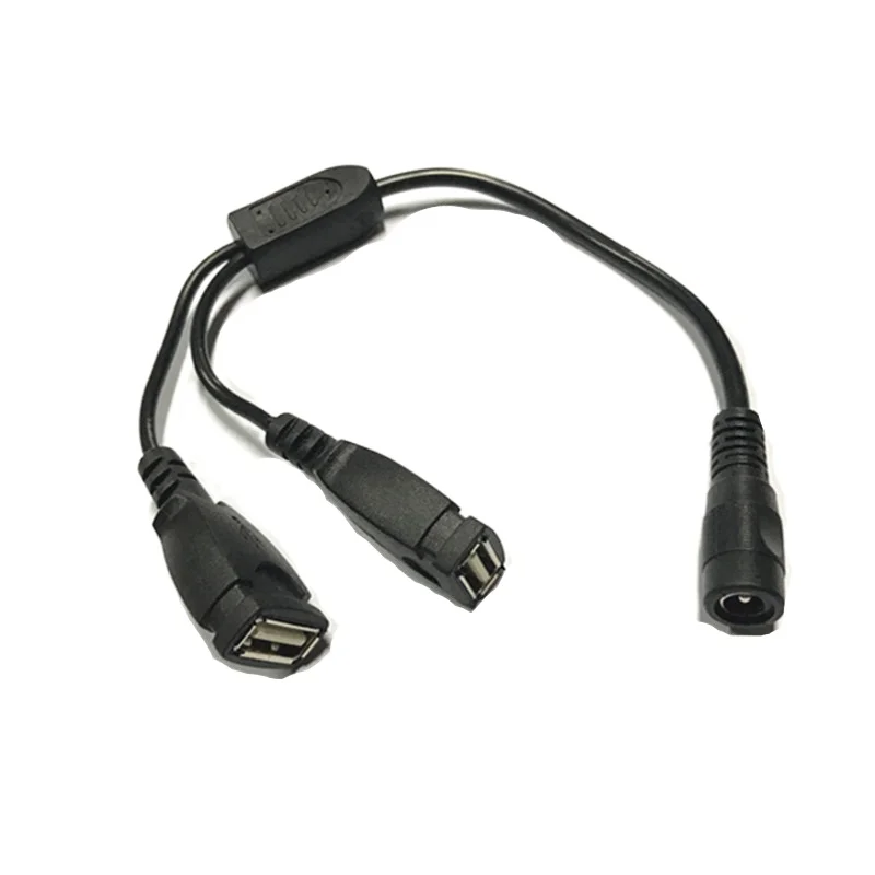 DC 5521 DC5.5-2.1 5.5*2.1MM 5.5/2.1 Female To 2-port Dual USB A Female Converter Power Charging Line Cable 5V 12v 
DC 5521 DC5.5-2.1 5.5*2.1MM 5.5/2.1 Female To 2-port Dual USB A Female Converter Power Charging Line Cable 5V 12v