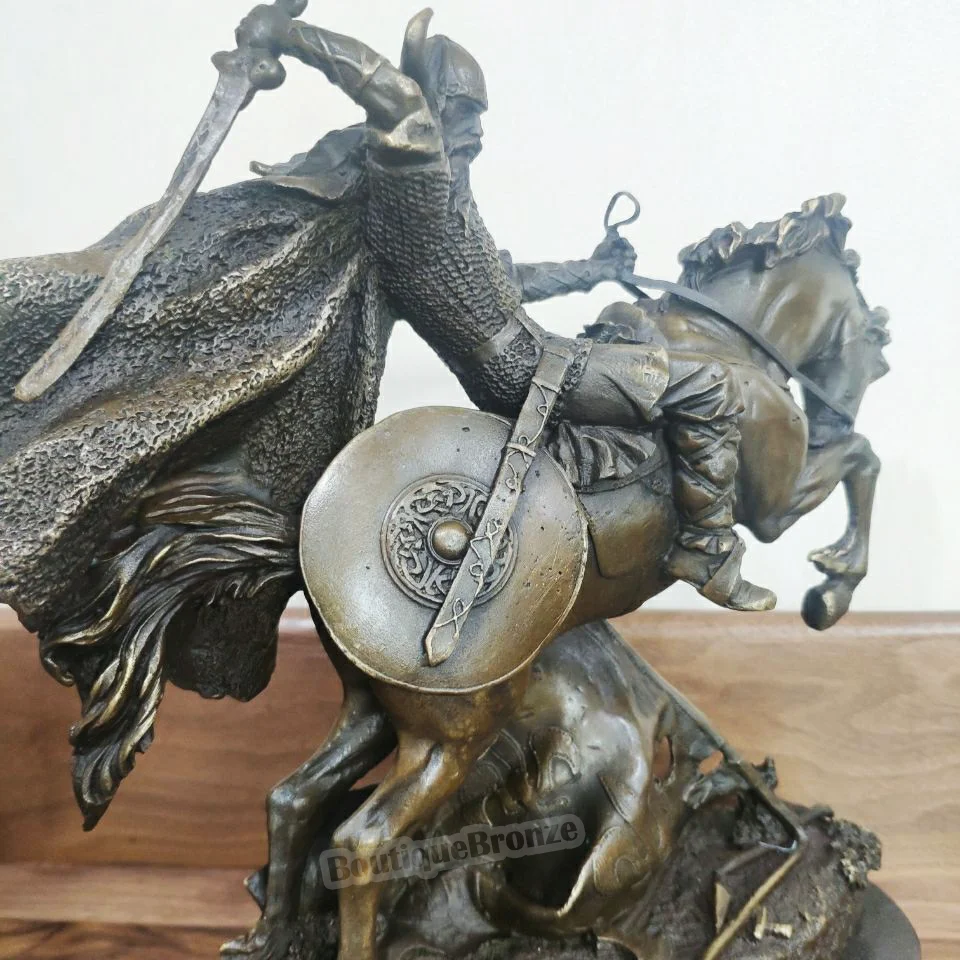 Bronze Medieval Warrior Ridding Statue Sculpture Marble Base European Vintage Art Office Decoration Gifts
Bronze Medieval Warrior Ridding Statue Sculpture Marble Base European Vintage Art Office Decoration Gifts