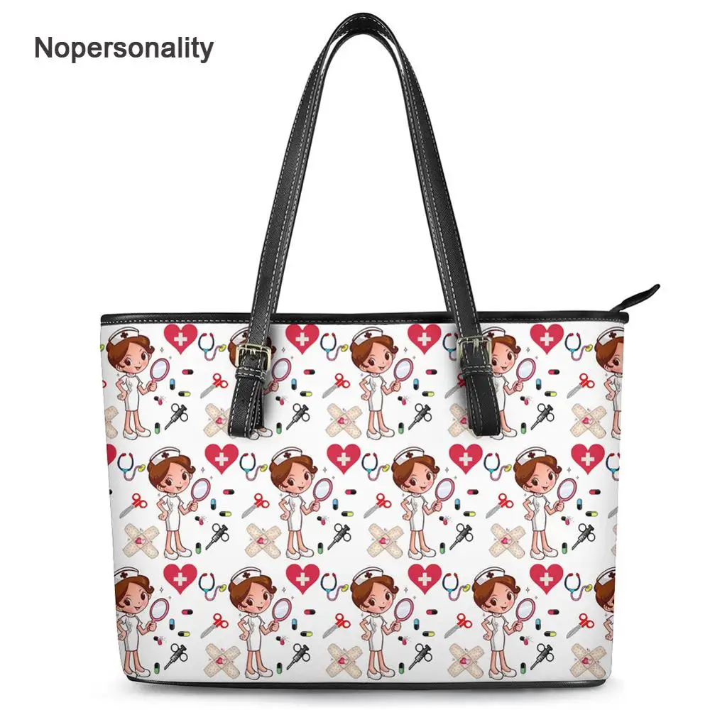 Nopersonality White Cartoon Nurse Doctor Print Leather Handbags for Women Large Capacity Ladies Shoulder Bags Luxury Tote Bags 
Nopersonality White Cartoon Nurse Doctor Print Leather Handbags for Women Large Capacity Ladies Shoulder Bags Luxury Tote Bags