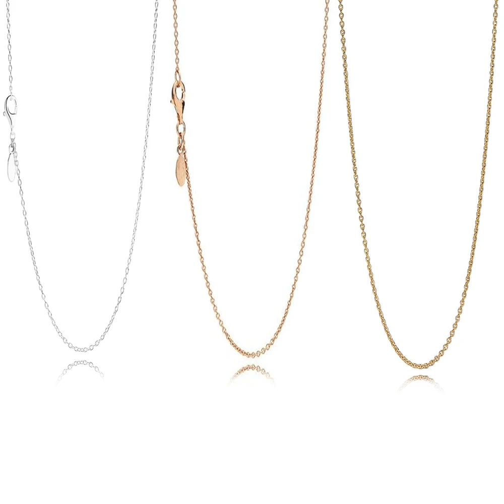 2020 Classic 925 Sterling Silver Hot Selling 3 colors 50cm Basic Necklace Chain Fit Original Charm Necklace Pendant DIY Jewelry 
2020 Classic 925 Sterling Silver Hot Selling 3 colors 50cm Basic Necklace Chain Fit Original Charm Necklace Pendant DIY Jewelry