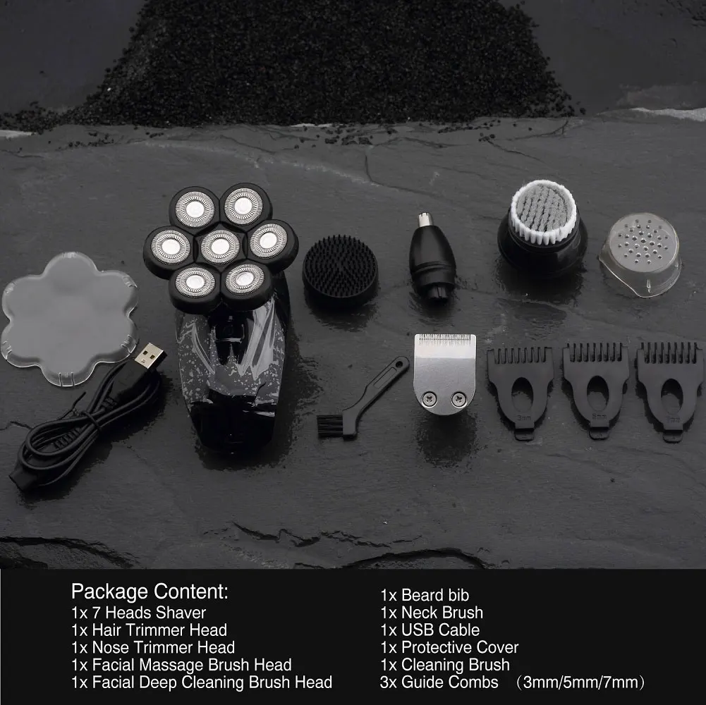 7 Cutter Head Electric Shaver 7D Razor for Men Head Shavers for Bald Shaver Multifunctional Grooming Kit Waterproof Cordless
7 Cutter Head Electric Shaver 7D Razor for Men Head Shavers for Bald Shaver Multifunctional Grooming Kit Waterproof Cordless