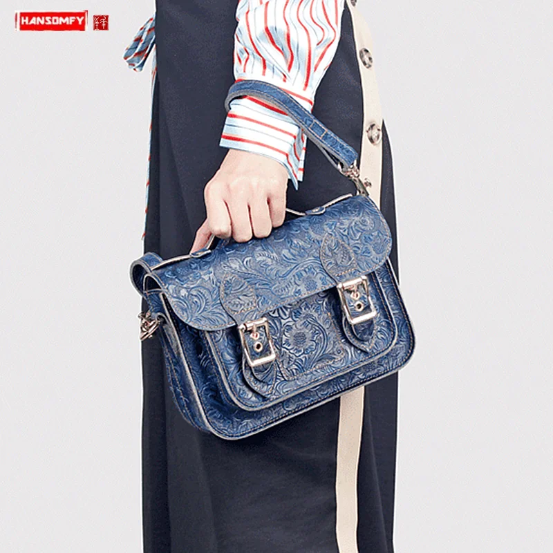 Women Bag Shoulder Messenger Bag Wild Retro Leather Female Simple Handbag Carved Flowers Small Bags New Handmade Genuine Leather
Women Bag Shoulder Messenger Bag Wild Retro Leather Female Simple Handbag Carved Flowers Small Bags New Handmade Genuine Leather