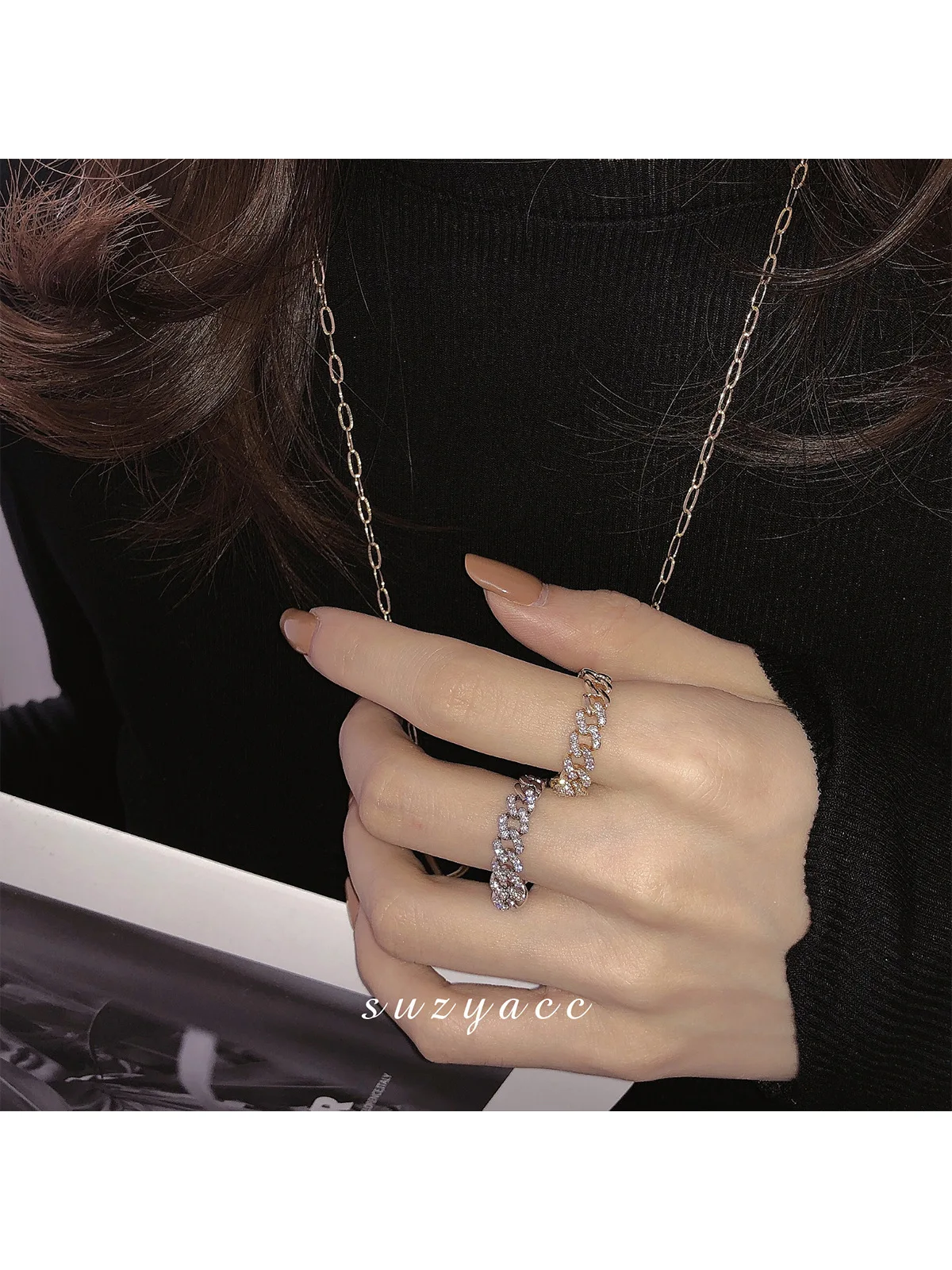 Retro INS Niche Design High-End Sense Chain Ring Index Finger Ring Female Wedding Party Jewelry Trendy Personality Jewelry
Retro INS Niche Design High-End Sense Chain Ring Index Finger Ring Female Wedding Party Jewelry Trendy Personality Jewelry