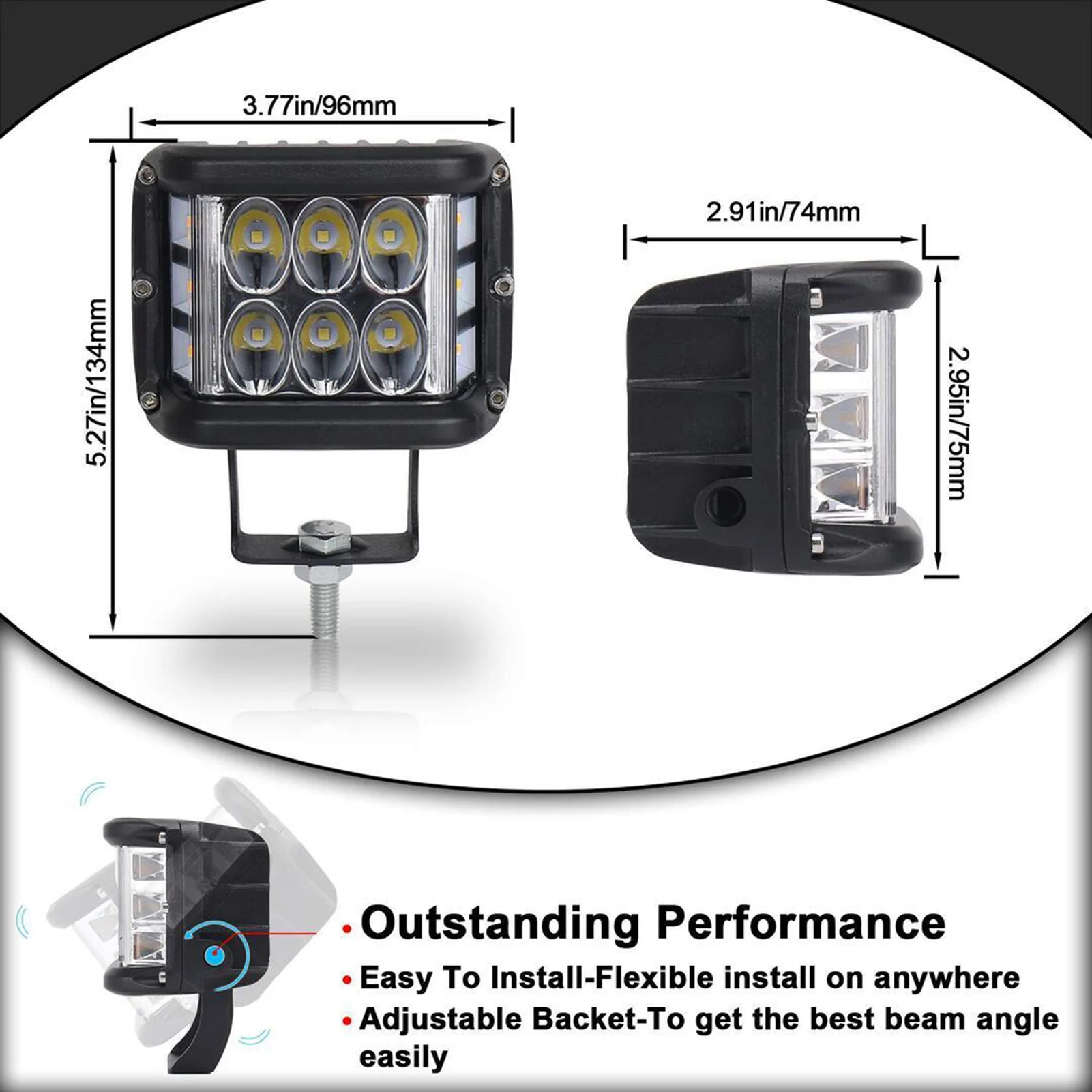 High 3.75" Dual Side Shooter Dual Color Strobe LED Pods for Truck ATV Boat Car LG66
High 3.75" Dual Side Shooter Dual Color Strobe LED Pods for Truck ATV Boat Car LG66