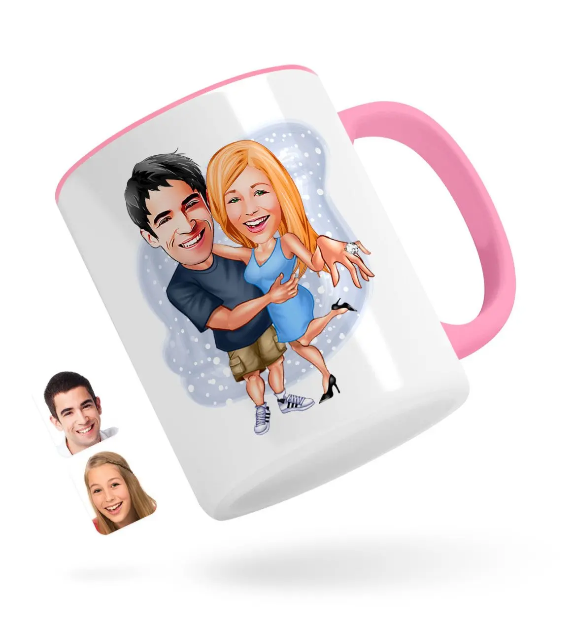 Персонализированные Валентина карикатура розового кружка Bardak-14 
Персонализированные Валентина карикатура розового кружка Bardak-14