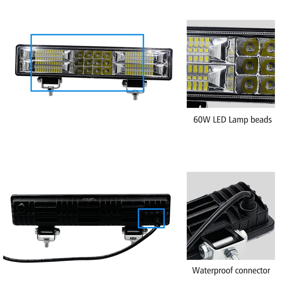 Car Work Light Waterproof DC12-80V 6500K Flood LED Light Strip Auto Headlight for Motorcycles Automobiles ATVs Off-Road Vehicles
Car Work Light Waterproof DC12-80V 6500K Flood LED Light Strip Auto Headlight for Motorcycles Automobiles ATVs Off-Road Vehicles