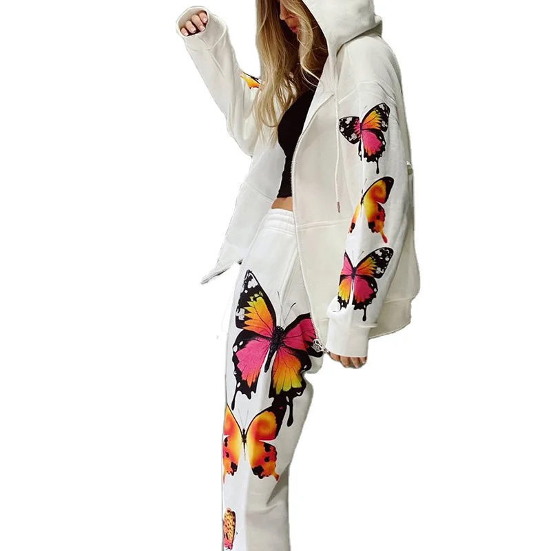 WANYUCL 2020 new European and American butterfly print long-sleeved hooded zipper casual sweater suit women
WANYUCL 2020 new European and American butterfly print long-sleeved hooded zipper casual sweater suit women