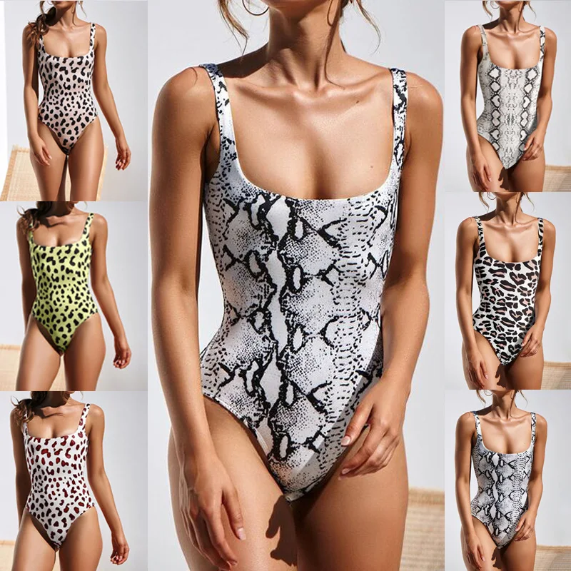 2021 European and American swimsuit conservative hot style leopard snake print sexy ladies one-piece swimsuit women 
2021 European and American swimsuit conservative hot style leopard snake print sexy ladies one-piece swimsuit women