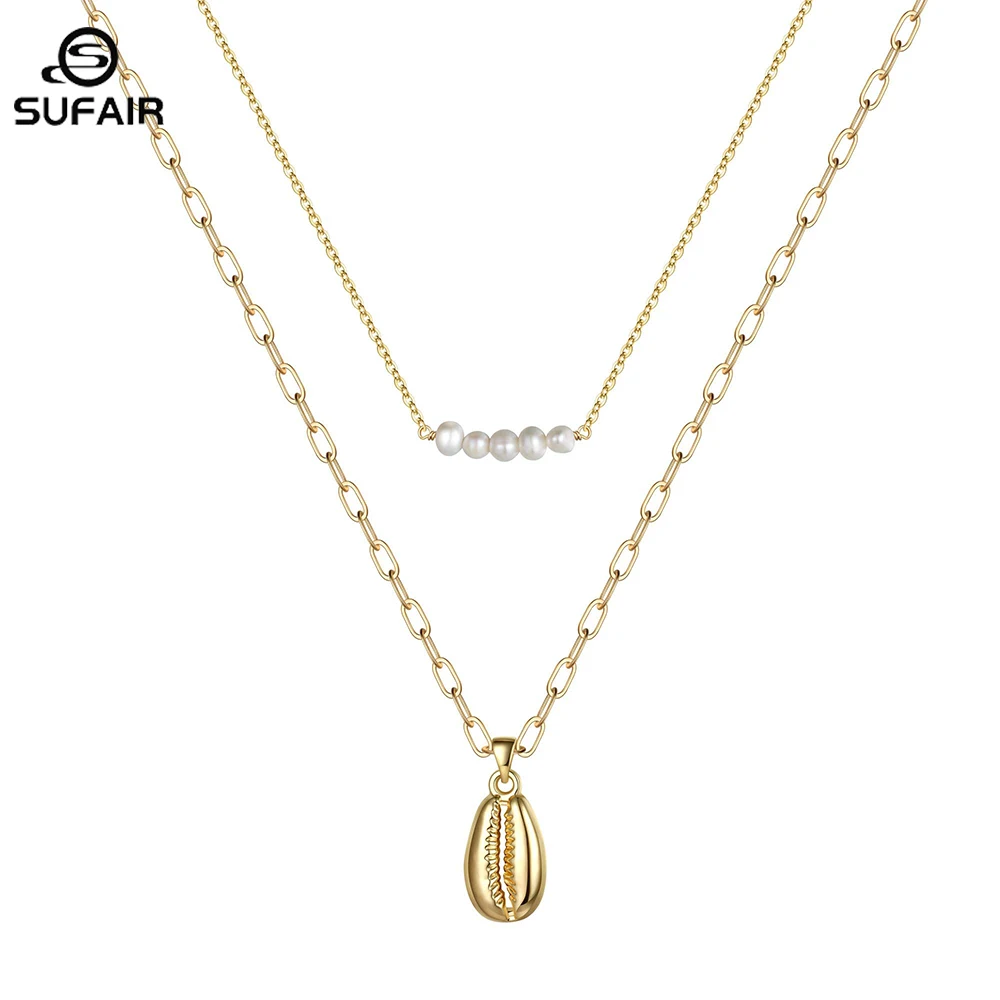 Sufair Layered Pearl Shell Pendant Necklace For Women 14K Gold Filled Chain Choker Pearl Necklace Beach Bohemian Jewelry Gift
Sufair Layered Pearl Shell Pendant Necklace For Women 14K Gold Filled Chain Choker Pearl Necklace Beach Bohemian Jewelry Gift
