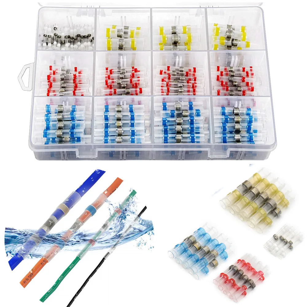 250Pcs Insulated Soldering Seal Terminals Wire Butt Connectors Waterproof Heat Shrink Tube Solder Sleeve For Automotive Marine
250Pcs Insulated Soldering Seal Terminals Wire Butt Connectors Waterproof Heat Shrink Tube Solder Sleeve For Automotive Marine