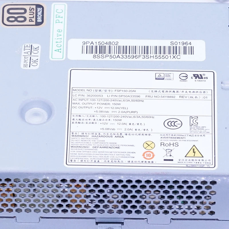 New Original PSU For Lenovo 510 560 700 710 770 7100 150WPower Supply APA005 HKF1502-3B FSP150-20AI PS-2181-01 APA004
New Original PSU For Lenovo 510 560 700 710 770 7100 150WPower Supply APA005 HKF1502-3B FSP150-20AI PS-2181-01 APA004