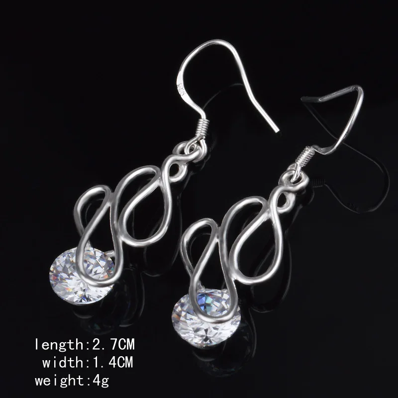 New Style 925 Sterling Silver Earrings Zircon Crystal Earrings Woman Charm Jewelry Gifts
New Style 925 Sterling Silver Earrings Zircon Crystal Earrings Woman Charm Jewelry Gifts