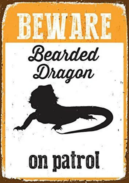 Magnet Steel Beware Bearded Dragon on Patrol Tin Sign Warning Metal Plaque Tin Sign
Magnet Steel Beware Bearded Dragon on Patrol Tin Sign Warning Metal Plaque Tin Sign