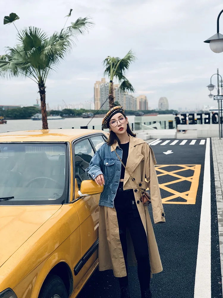 European station 2019 autumn new fight denim windbreaker jacket female irregular temperament waist long personality shirt
European station 2019 autumn new fight denim windbreaker jacket female irregular temperament waist long personality shirt