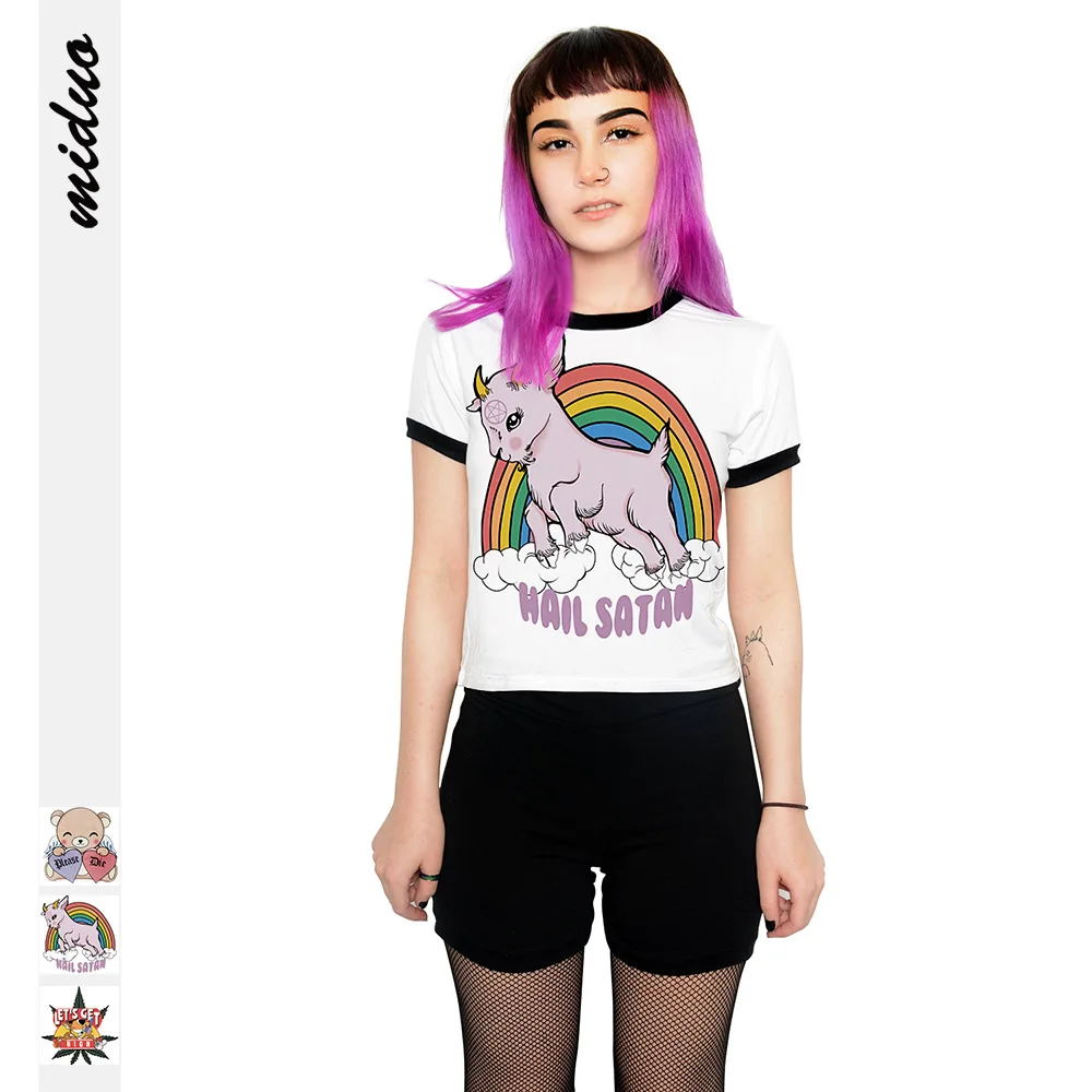 2021 Summer New Personality Rainbow Unicorn Digital Print Women's Short T-shirt Fashion Slim Top
2021 Summer New Personality Rainbow Unicorn Digital Print Women's Short T-shirt Fashion Slim Top
