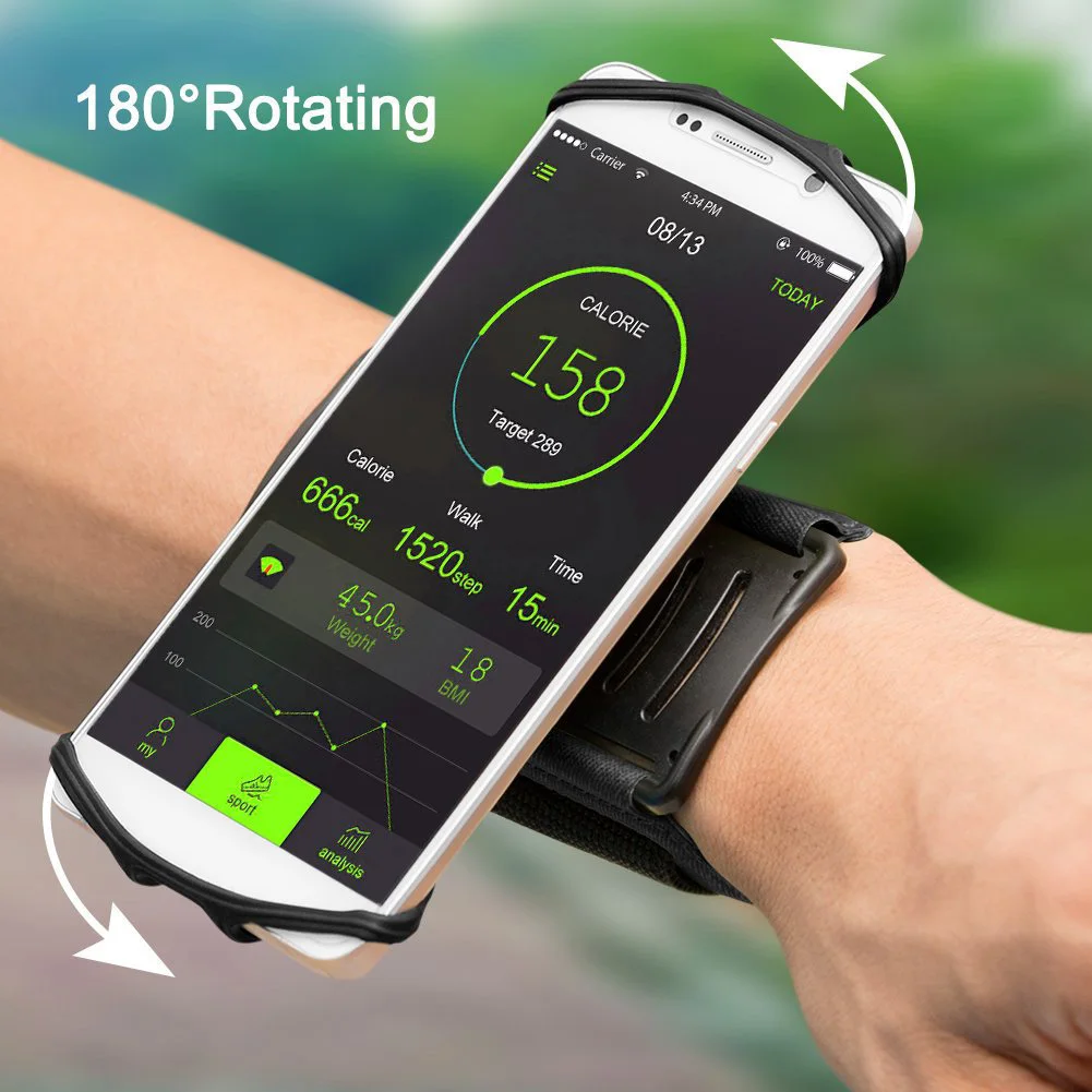 Universal Cell Phone Holder Wristband Rotatable Running Hiking Sport Wrist Arm S10 S9 S7 for iPhone X XS XR MAX 7 8 Plus 180
Universal Cell Phone Holder Wristband Rotatable Running Hiking Sport Wrist Arm S10 S9 S7 for iPhone X XS XR MAX 7 8 Plus 180