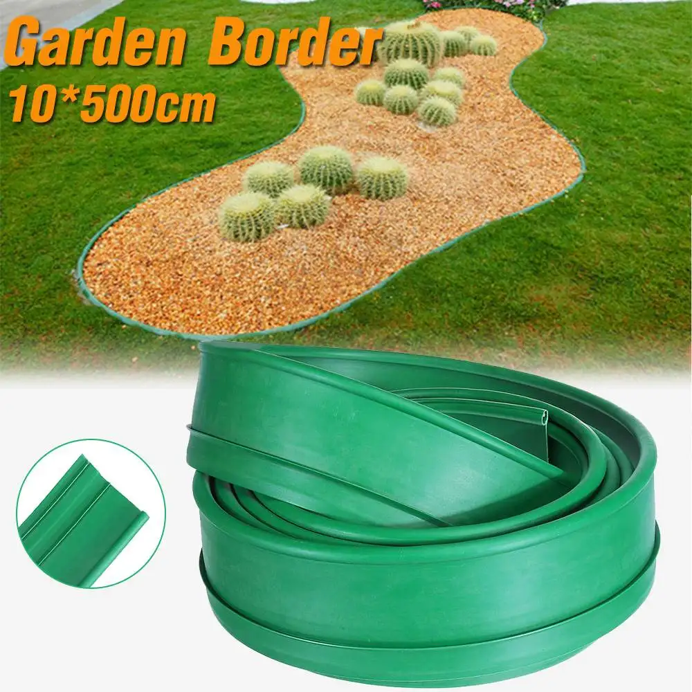 

5m PE Grass Edging Fence Belt Garden Lawn Border Edging Stone Lsolation Path Barrier Horticulture Garden Patio Greening Belt