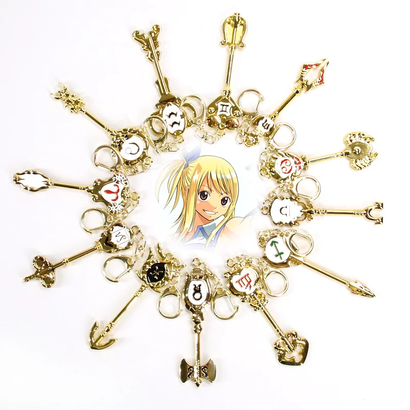 Japanese Anime FAIRY TAIL Keychain Fashion Metal Twelve Constellation Keyring Men Women Bag Car Key Charm Trinket Accessories
Japanese Anime FAIRY TAIL Keychain Fashion Metal Twelve Constellation Keyring Men Women Bag Car Key Charm Trinket Accessories