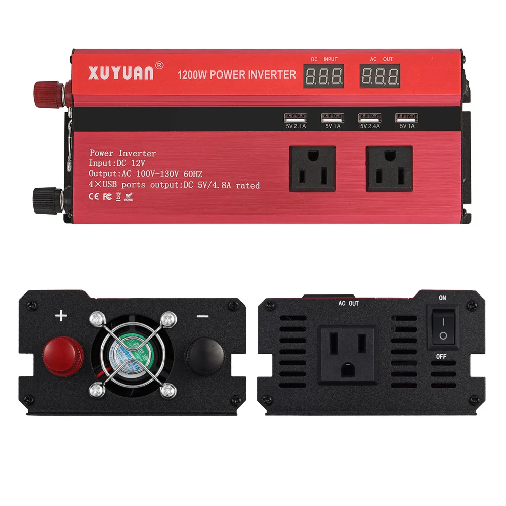 5Pcs/Lot Peak Power 1200W DC24V To AC 220V LED Display Car Power Inverter With 4 USB Ports Hot
5Pcs/Lot Peak Power 1200W DC24V To AC 220V LED Display Car Power Inverter With 4 USB Ports Hot
