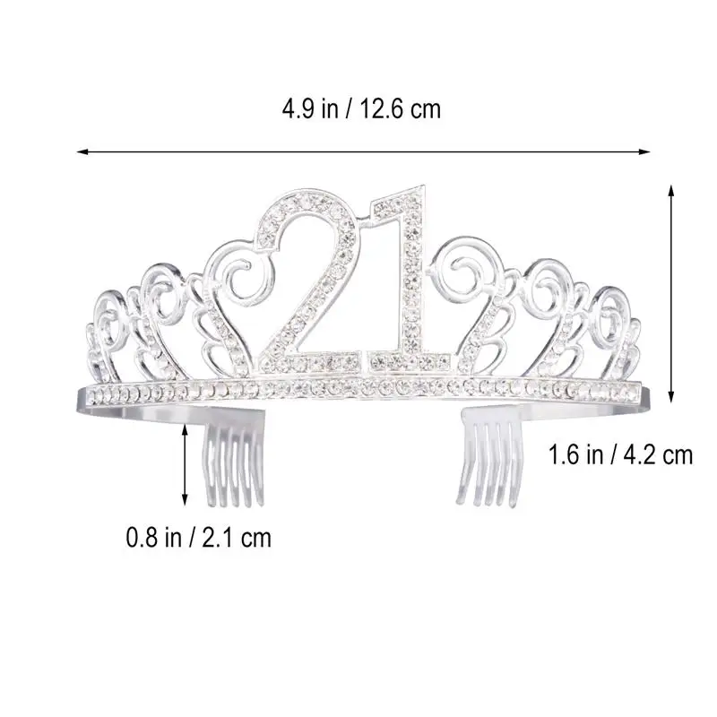 Birthday Crystal Rhinestone Tiara Queen Princess Crowns Prom Headband Hair Combs Pin for 21st Birthday Party Favor
Birthday Crystal Rhinestone Tiara Queen Princess Crowns Prom Headband Hair Combs Pin for 21st Birthday Party Favor