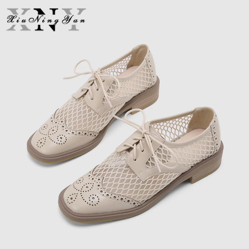 Модная женская обувь на плоской подошве; Броги; Летняя обувь; Сандалии из натуральной кожи; Туфли-оксфорды на шнуровке с квадратным каблуком...
Модная женская обувь на плоской подошве; Броги; Летняя обувь; Сандалии из натуральной кожи; Туфли-оксфорды на шнуровке с квадратным каблуком...