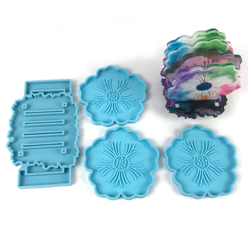 1 Set of Flower Coaster Silicone Mold Silicone Material with Lid Mold Set Art Crafts Supplies Home Decor Gifts P82D 
1 Set of Flower Coaster Silicone Mold Silicone Material with Lid Mold Set Art Crafts Supplies Home Decor Gifts P82D