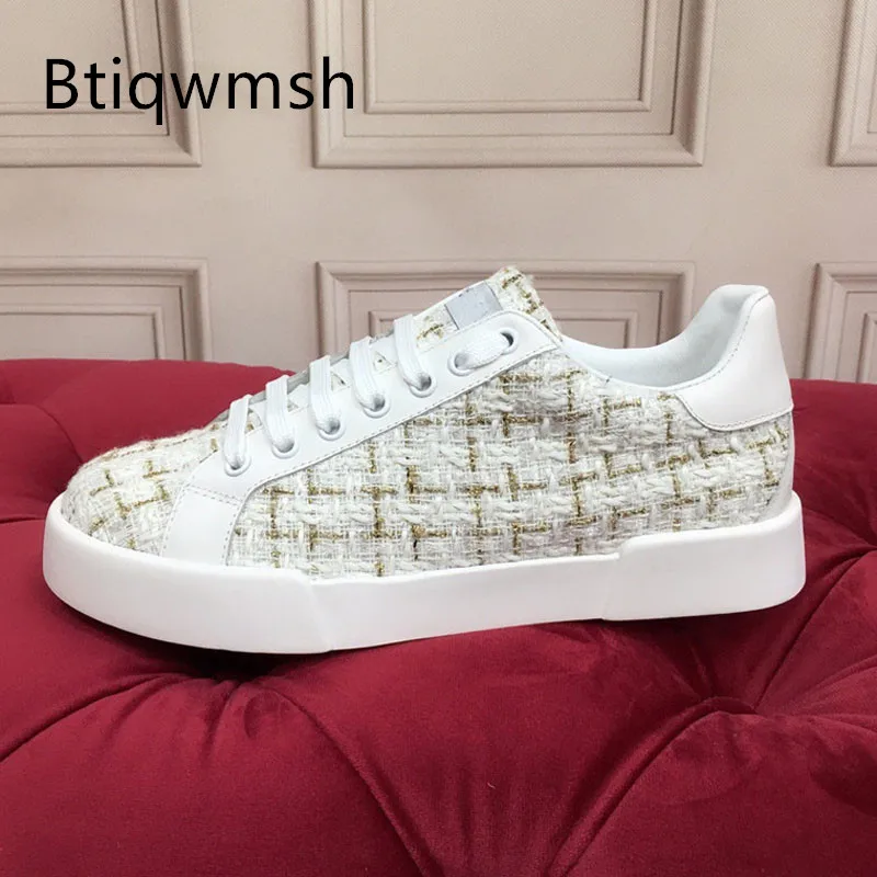 Newest Luxury White Sneakers Women Round Toe Plaid Leather Patchwork Flat Shoes Woman Soft Real Leather Loafer Shoes
Newest Luxury White Sneakers Women Round Toe Plaid Leather Patchwork Flat Shoes Woman Soft Real Leather Loafer Shoes