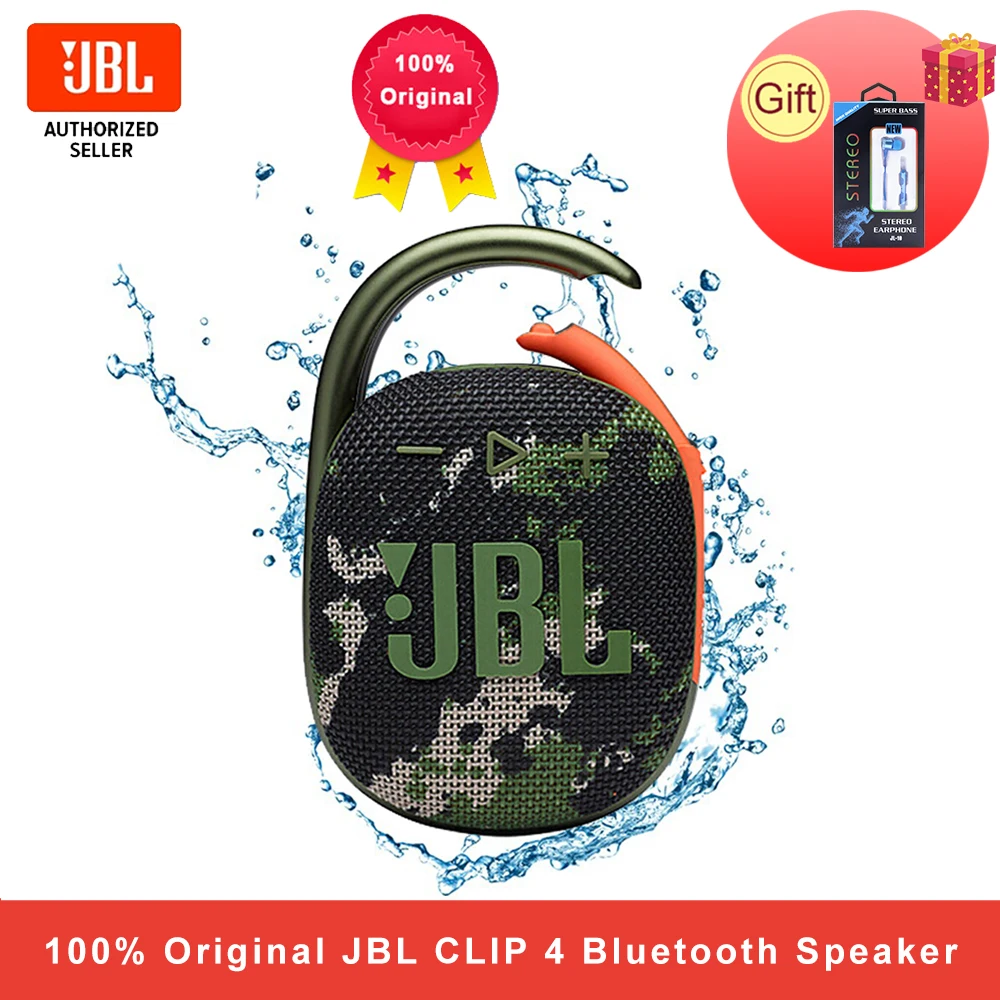 

JBL Clip 4 Wireless Bluetooth 5.1 Mini Speakers Clip4 Portable IPX67 Waterproof Outdoor Bass Speakers with Hook 10 Hours Battery