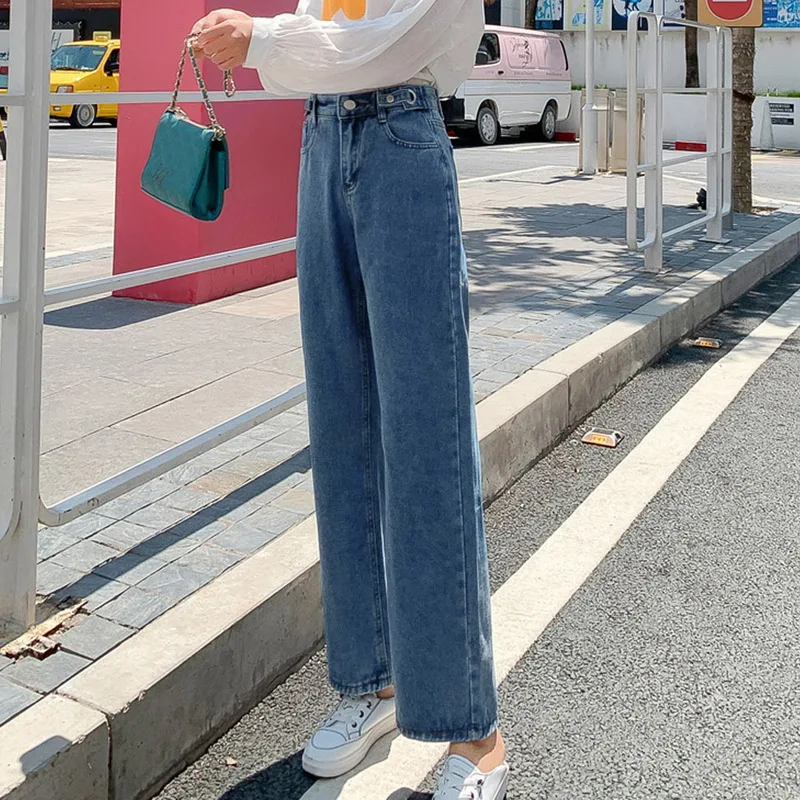 Women's Jeans 2021 New Spring Autumn High Waist Straight Blue Jeans Loose Wide Leg Trousers Jeans for Women
Women's Jeans 2021 New Spring Autumn High Waist Straight Blue Jeans Loose Wide Leg Trousers Jeans for Women