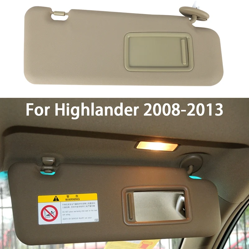 Car Interior Sun Visor Shade RH Right Side Passenger Beige for Toyota Highlander 2008-2013 with Makeup Lamp
Car Interior Sun Visor Shade RH Right Side Passenger Beige for Toyota Highlander 2008-2013 with Makeup Lamp