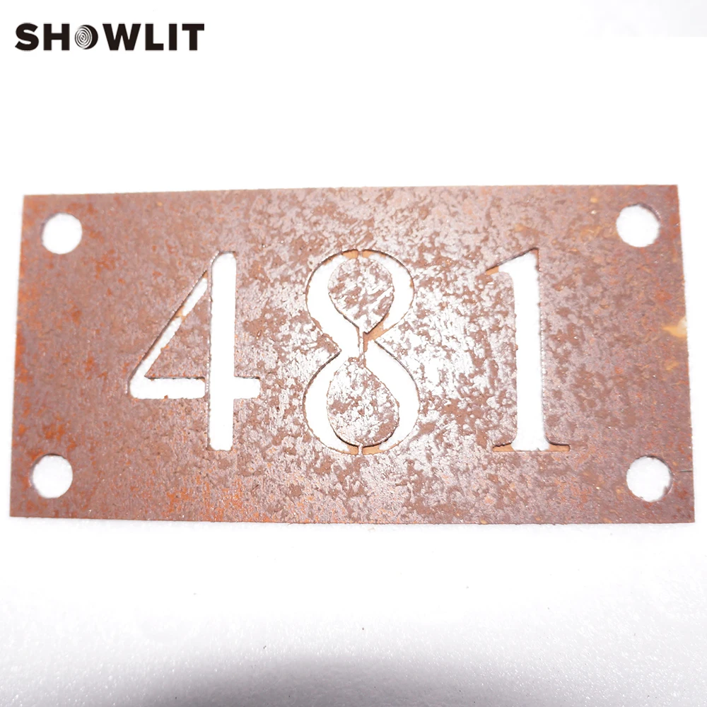 Румяные стальные цифры для номерных пластин Современная адресная пластина 
Румяные стальные цифры для номерных пластин Современная адресная пластина