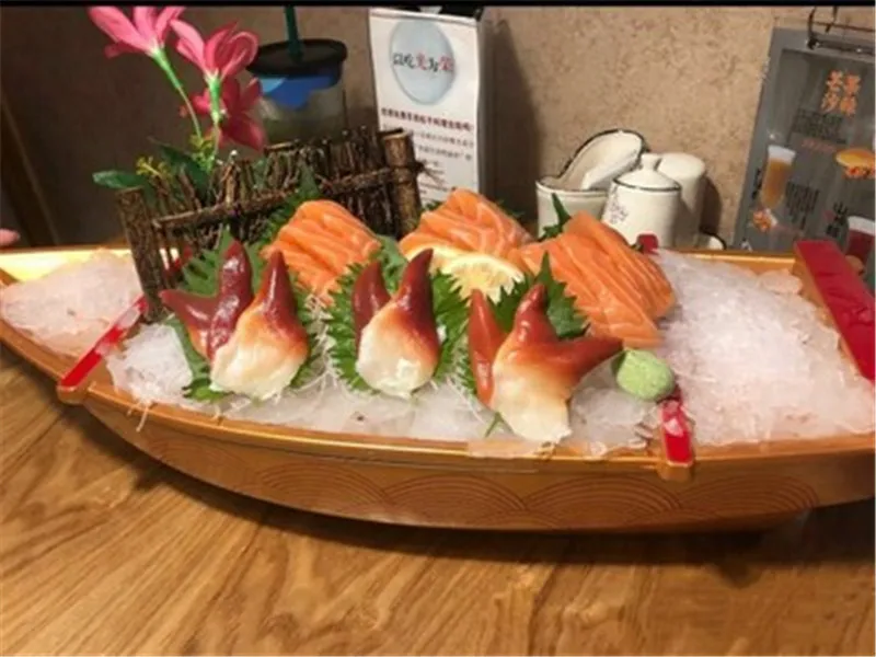 Black red sushi sashimi boat ice food seafood plate ABS salmon sashimi tray Creative Japanese food container sushi decor boat
Black red sushi sashimi boat ice food seafood plate ABS salmon sashimi tray Creative Japanese food container sushi decor boat