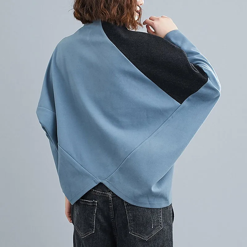 Oversized Women Casual Sweatshirt New 2020 Autumn Winter Simple Style Stand Collar Patchwork Color Female Cotton Tops S2390
Oversized Women Casual Sweatshirt New 2020 Autumn Winter Simple Style Stand Collar Patchwork Color Female Cotton Tops S2390