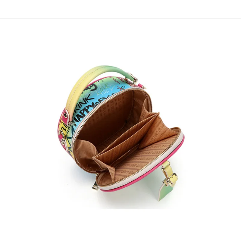 2020 Women's Bag Colorful Jelly Bag Round Bag High-grade Painted Raven Handbag Colorful Graffiti Shoulder Bag Travel Ladies Bag
2020 Women's Bag Colorful Jelly Bag Round Bag High-grade Painted Raven Handbag Colorful Graffiti Shoulder Bag Travel Ladies Bag