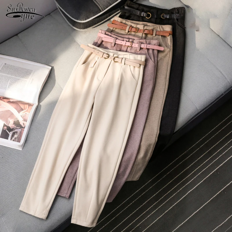 Female Warm Long Pants Autumn and Winter Wool Pants 2022 New Korean Style Women High Waist Belted Harem Slim Trousers 6992 50
Female Warm Long Pants Autumn and Winter Wool Pants 2022 New Korean Style Women High Waist Belted Harem Slim Trousers 6992 50