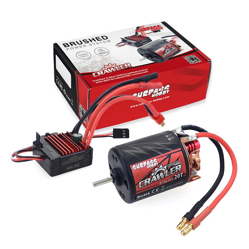 Мотор Surpass Hobby с 5 слотами 550 540 10T 12T 16T 20T 60A 80A ESC для TRAXXAS TRX4 TRX6 WLtoys 124018 144001 1/10 1/12