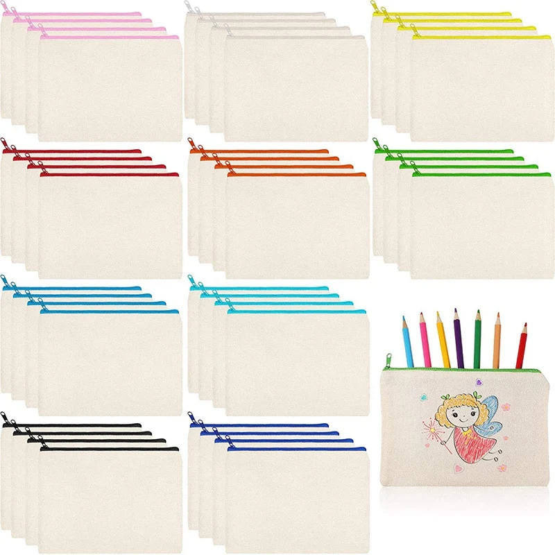 Canvas Zipper Pouch Bag Canvas Pencil Pouch Canvas Makeup Bag, Blank Canvas Pencil Canvas Cosmetic Bag For Travel DIY
Canvas Zipper Pouch Bag Canvas Pencil Pouch Canvas Makeup Bag, Blank Canvas Pencil Canvas Cosmetic Bag For Travel DIY