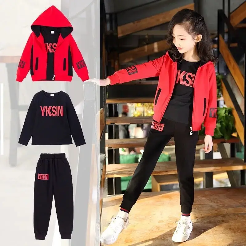 3Pcs Set Autumn Girls Casual Sweatshirt Pants Cotton Clothes Hooded Kids Sport Tracksuit 8 10 Years Old Children Clothing Set
3Pcs Set Autumn Girls Casual Sweatshirt Pants Cotton Clothes Hooded Kids Sport Tracksuit 8 10 Years Old Children Clothing Set