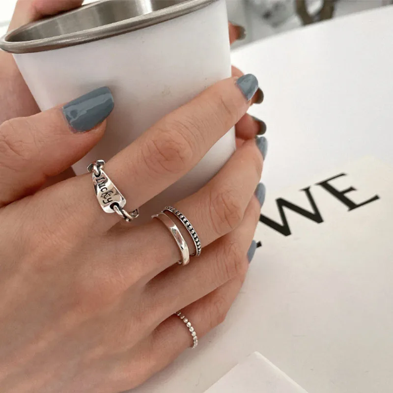 VENTFILLE Silver Color Lucky Letter Rings For Women Dot Double Layer Simple Open Rings Wholesale
VENTFILLE Silver Color Lucky Letter Rings For Women Dot Double Layer Simple Open Rings Wholesale