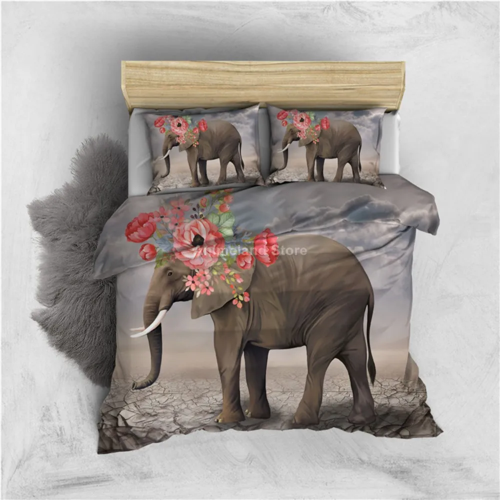 Elephant Animal 3D Print Bedding Set Queen King Soft Bedclothes Twin Patchwork Duvet Cover with Pillowcases 2/3pcs Home Decor 
Elephant Animal 3D Print Bedding Set Queen King Soft Bedclothes Twin Patchwork Duvet Cover with Pillowcases 2/3pcs Home Decor