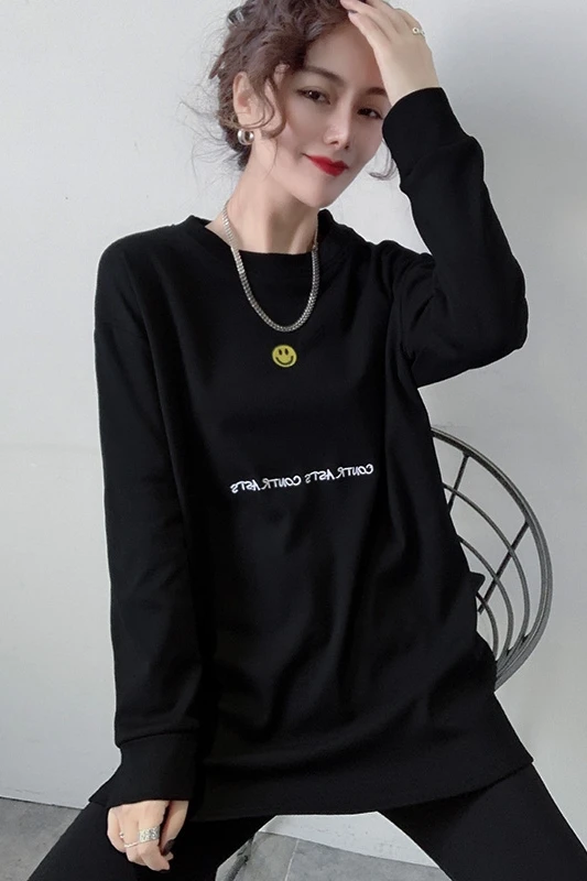 Korean Style Knitted Shirt Loose Casual Long Sleeve Tshirt Women Plus Size Long Stripe Tops Embroidery Letter Tee Shirt Women
Korean Style Knitted Shirt Loose Casual Long Sleeve Tshirt Women Plus Size Long Stripe Tops Embroidery Letter Tee Shirt Women