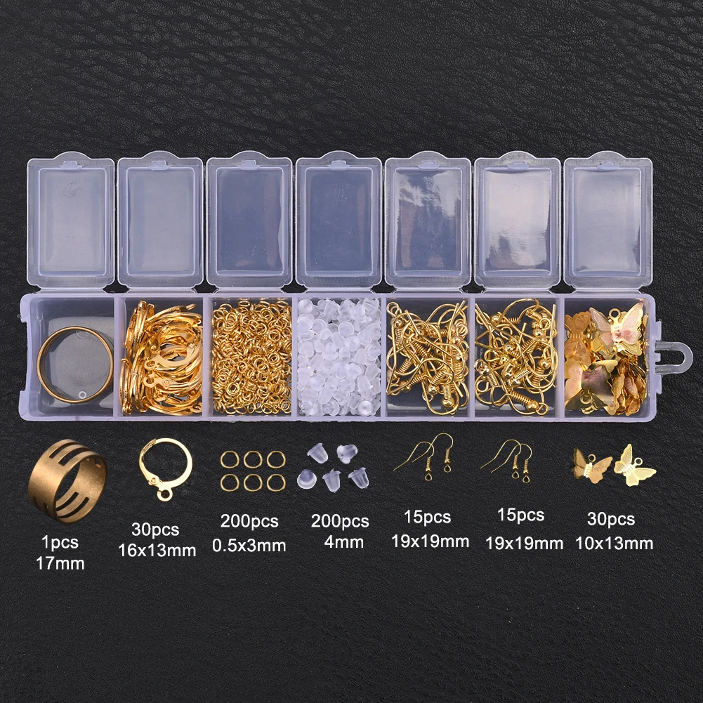 491Pcs DIY Jewelry Accessories Set For Earrings Backs Hoops Hooks Butterfly Charms Jump Rings Tools Jewelry Making Supplies Kit
491Pcs DIY Jewelry Accessories Set For Earrings Backs Hoops Hooks Butterfly Charms Jump Rings Tools Jewelry Making Supplies Kit