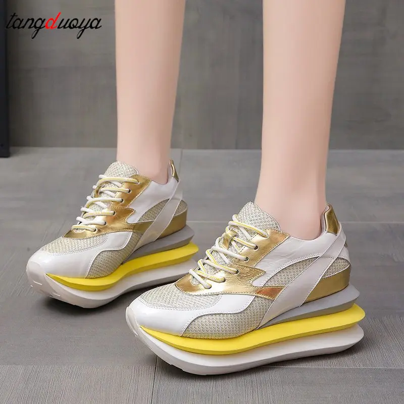 Hidden Heels Wedge Platform Sneakers Women Casual Lace Up Thick Bottom Walking Shoes Woman Non Slip Yellow Sneakers Mujer 2022
Hidden Heels Wedge Platform Sneakers Women Casual Lace Up Thick Bottom Walking Shoes Woman Non Slip Yellow Sneakers Mujer 2022