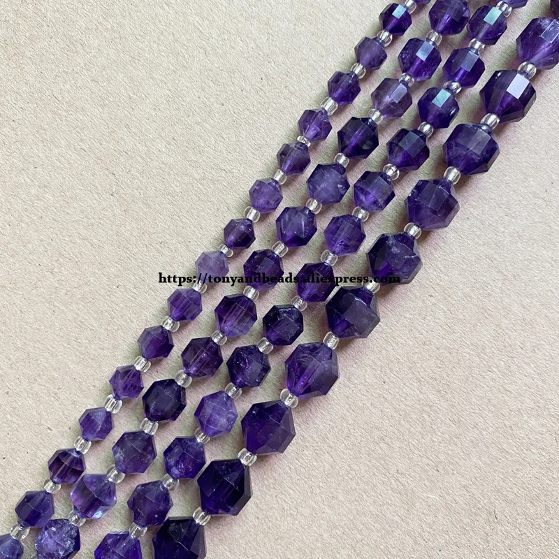 

Semi-precious Stone American Football Faceted AA Quality Purple Amethyst 7" Round Loose Beads 6 8 10 mm