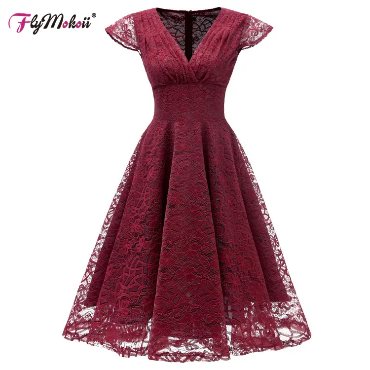 Autumn Elegant Bridesmaid's Gown Women Vintage Robe Lace Dress V-neck Ladies Maxi Party Gowns Formal Dress Loose Size
Autumn Elegant Bridesmaid's Gown Women Vintage Robe Lace Dress V-neck Ladies Maxi Party Gowns Formal Dress Loose Size