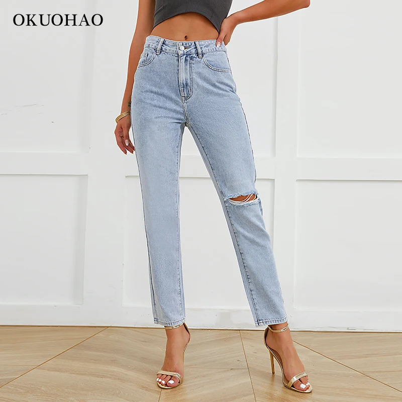 Ripped Jeans Woman High Waist Vintage Trousers 2021 Y2k Denim Pants Baggy Mom Jeans Fashion Fit Straight Jeans Casual Streetwear
Ripped Jeans Woman High Waist Vintage Trousers 2021 Y2k Denim Pants Baggy Mom Jeans Fashion Fit Straight Jeans Casual Streetwear