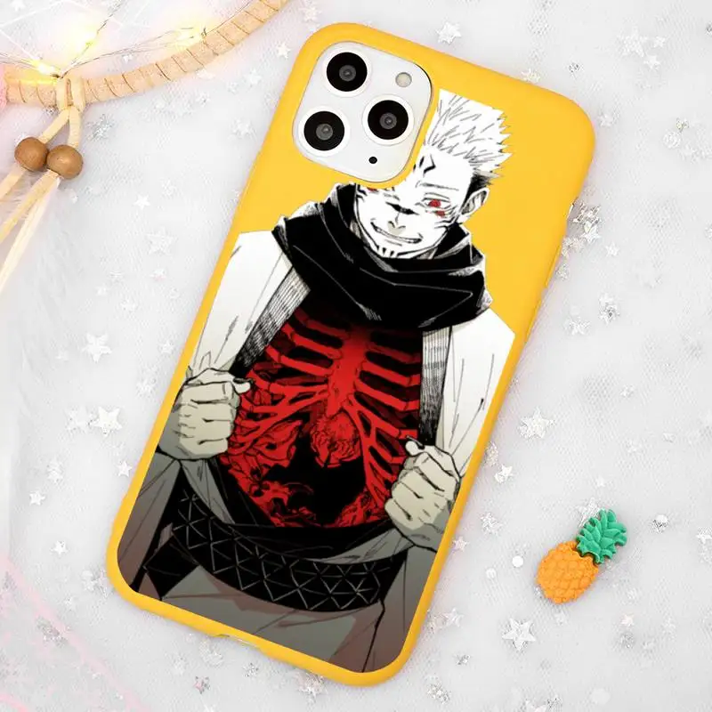 Anime Jujutsu Kaisen comic Phone Case Candy Color Yellow for iPhone 11 12 pro XS MAX 8 7 6 6S Plus X 5S SE 2020 XR 
Anime Jujutsu Kaisen comic Phone Case Candy Color Yellow for iPhone 11 12 pro XS MAX 8 7 6 6S Plus X 5S SE 2020 XR