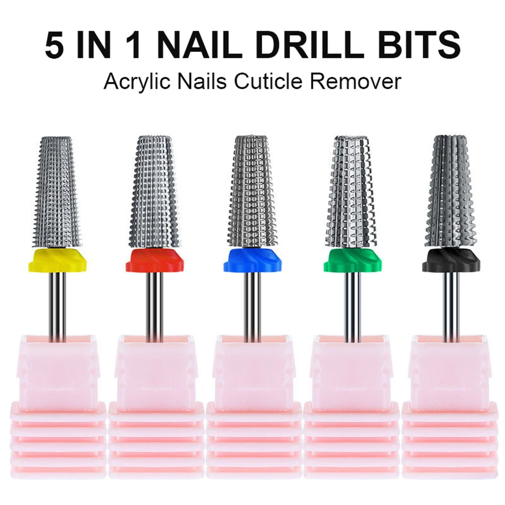 1PC 5 in 1 Nail Drill Bits Acrylic Nails Cuticle Remover Drill Bit Safety Tungsten Steel Manicure Pedicure Tool for Home Salon
1PC 5 in 1 Nail Drill Bits Acrylic Nails Cuticle Remover Drill Bit Safety Tungsten Steel Manicure Pedicure Tool for Home Salon