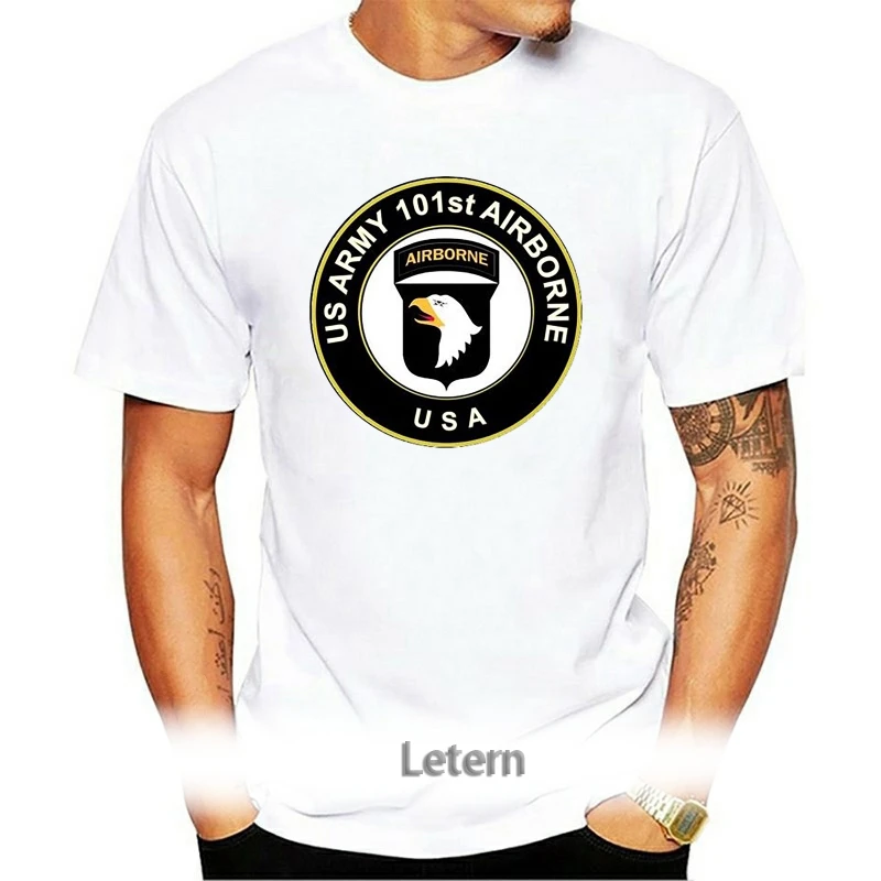 

2021 Men Cool Tee Shirt 101 Airborne US ARMY Recto Verso TAILLE Summer T-shirt