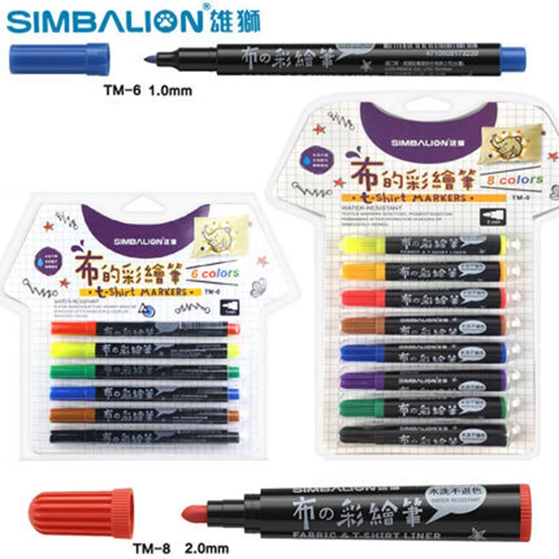Simbalion Fabric T-Shirt Liner Marker TM-6/8/12 Colors Single/Double Head Hand Painted Textile/Cloth/Shoes Art Pigment Pen DIY
Simbalion Fabric T-Shirt Liner Marker TM-6/8/12 Colors Single/Double Head Hand Painted Textile/Cloth/Shoes Art Pigment Pen DIY